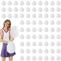 80PCS Pom Poms Cheerleading Sports Dance Spirit Plastic Cheer Pompoms with Handles Cheer Pom Poms Cheerleader Stuff for Cheering Squad Team Spirited Sports Game Dance Party - color: white