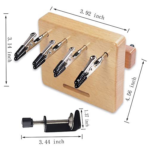 Fringe Twister for Quickly Twisting, 4 Clips Wood Cord Maker Tool, Yarn Fringe Twister for Weaving, Tassel/Rope Making Machine