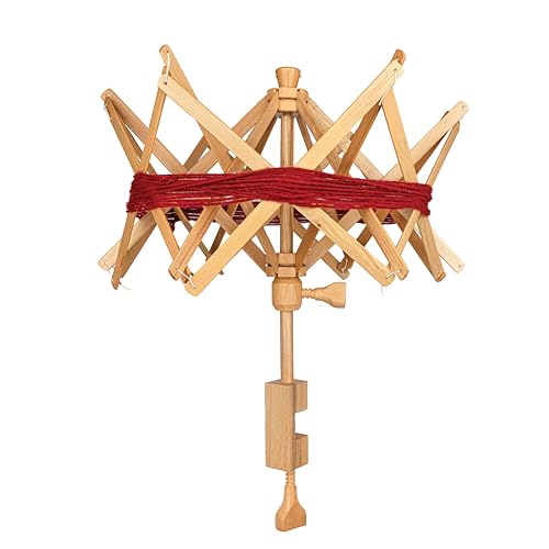 Wooden Yarn Umbrella Swift Winder - Rosewood Yarn Skein Holder - Yarn Swift Winder for Crocheting & Knitting (Beachwood Umbrella Swift) - color: Beachwood Umbrella Swift