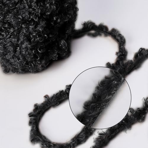 NICEEC 2 Skeins Teddy Fur Yarn- Black | Super Soft, Chunky, Fluffy & Fuzzy, Faux Fur, Eyelash Yarn for Crochet & Knit (Total Length 110yds/7.05oz) - color: Black