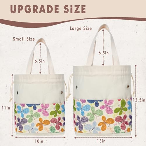 TOGETRUE Yarn Bag, Knitting Crochet Tote Bag, Yarn Storage Bags Organizer, Crochet Bags for Crocheting Project, Store Skein Ball, Short Knitting Needle (Butterfly) - color: Butterfly, size: Small