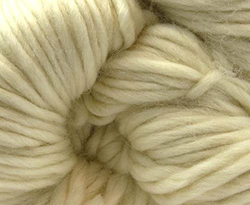 Revolution Fibers Merino Super Bulky (Chunky) Weight Yarn | 200 Grams, Approx 140 Yards, Thick Undyed White Yarn for Knitting, Crochet, Soft and Fuzzy Woolen Hank for Blankets, Sweaters, Hats