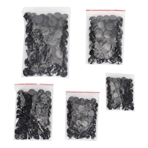 MOPFOL 500pcs Black Plastic Safety Eyes - Flat Bottom Domed Buttons for Doll Making, DIY Crafting & Sewing Accessories(L) - size: L