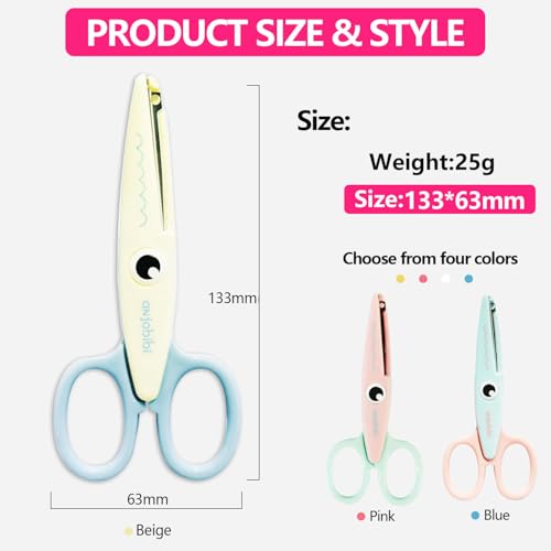 Scissors for Crafting (3-Pack)-Decorative Pattern Edge Craft Scissors,Suitable for Fun DIY Scrapbooking Crafting Projects for Kids Adults (3 Color) - color: 3 Pack