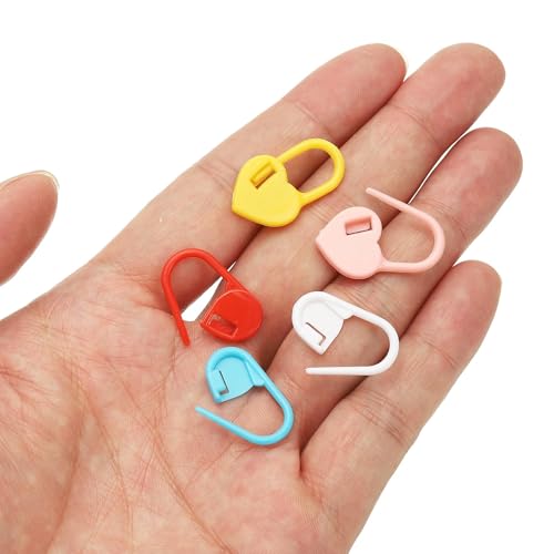 PATIKIL Crochet Stitch Markers, 200Pcs Plastic Knitting Markers Needle Pin Locking Stitch Marker for Sewing Crocheting DIY Craft, Yellow - color: Yellow
