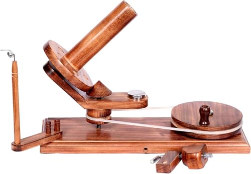 Premium Wooden Yarn Swift Winder – Handcrafted Hardwood Skein & Hank Holder with Heavy Duty Base | Smooth Rotation Wool Ball Winder for Knitting & Crochet Enthusiasts (Antique Wooden Winder) - color: Antique Winder