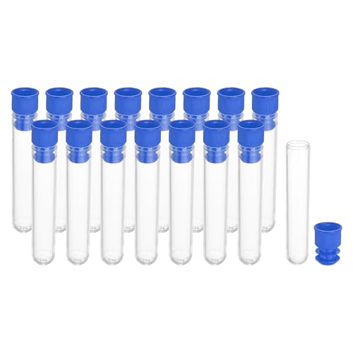 PATIKIL 2.4" Length Plastic Sewing Needle Storage Holder, 16 Pcs Portable Embroidery Needle Clear Pin Toothpick Storage Tubes Case for Craft Knitting, Blue - color: Blue, size: 2.4"