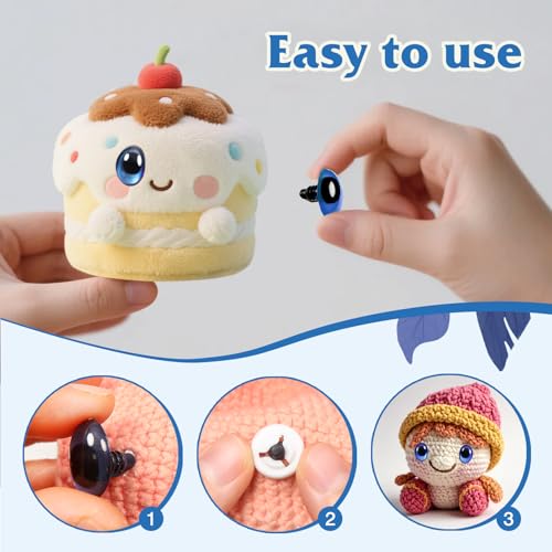 TOAOB 28pcs Plastic Safety Eyes with Washers Dark Blue Oval 13 x 18mm Stuffed Animals Craft Doll Eyes for DIY Amigurumis Crochet Animals Puppet Making - color: Dark blue