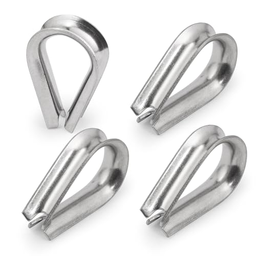 M8 Wire Rope Thimble, 304 Stainless Steel Thimble for 9/32-5/16 Inch Diameter Wire Rope, 12 Pieces - size: M8