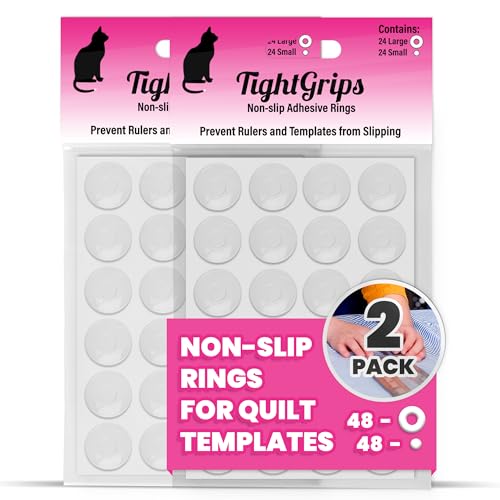 TightGrips Non-Slip Grips for Quilt Templates - 48 Pieces Total - 24 Large & 24 Small - 2 Pack - size: 2 Pack