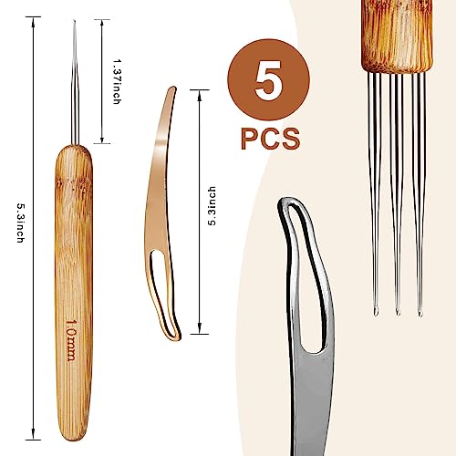 Dreadlock Crochet Hook for Hair, Locs Crochet Needle, Dreadlocks loc Crochet Needle, Interlocking Tool for locs, Braid Craft (1mm) - size: 1mm