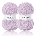 NICEEC 2 Skeins Teddy Fur Yarn- Light Purple | Super Soft, Chunky, Fluffy & Fuzzy, Faux Fur, Eyelash Yarn for Crochet & Knit (Total Length 110yds/7.05oz) - color: Light Purple