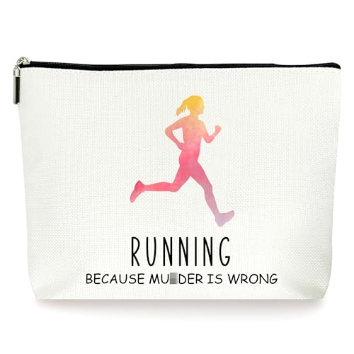 Running Watercolor Makeup Bag, for Runners (009) | Gifts for Birthday Christmas - color: Running-009