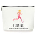 Running Watercolor Makeup Bag, for Runners (009) | Gifts for Birthday Christmas - color: Running-009