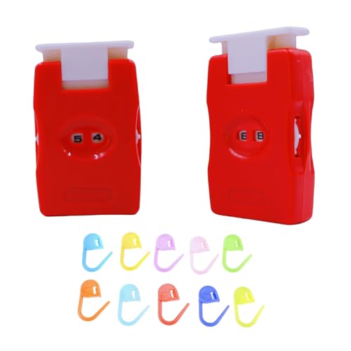 VVZOWW Knitting Tool Manual Counting Device Sweater Pole Crochet Knitting Counter 2PCS Red - color: Red