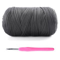 T-Shirt Yarn for Crochet - 400g/130yds Elastic Fabric - Dark Grey - color: Dark Grey