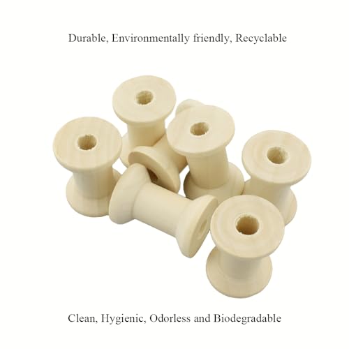HAHIYO 1.2Inch/3cm 25PCs Natural Wood Spool Unfinished Wooden Thread Spool for Crafts & DIY Art Education - color: Wood Color, size: 1.2Inch-25P