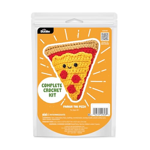 Bucilla, Complete Crochet Kit, Parker the Pizza, 5" - color: Parker the Pizza