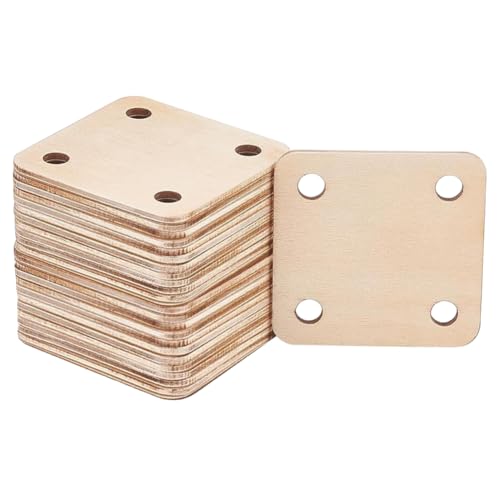 DICOSMETIC 36Pcs Wood Weaving Cards Square Loom Cards 1.9x1.9x0.1 Inch Tablet Weaving Supplies Burlywood 4 Hole Knitting Card for Gift DIY Tapestry Handcraft Tool, Hole: 6.5mm - size: 4.9x4.9x0.25cm