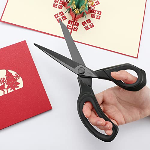LIVINGO Fabric Scissors 9.5" Heavy Duty Tailor Shears Black | Forged Steel Construction, Titanium Blade Coating, Smooth Handle Design, Sewing Home Office Craft Use - color: Light Black/Black, size: 9.5"