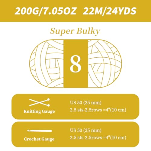 10 Pack Bright Yellow Fuzzy Chunky Yarn for Hand Knitting, Bulky Thick Fluffy Chenille Yarn for Crocheting, 240yds/70.5oz Jumbo Crochet Yarns, Soft Chunky Knit Blanket Yarns for Crochet - color: 10 Bright Yellow