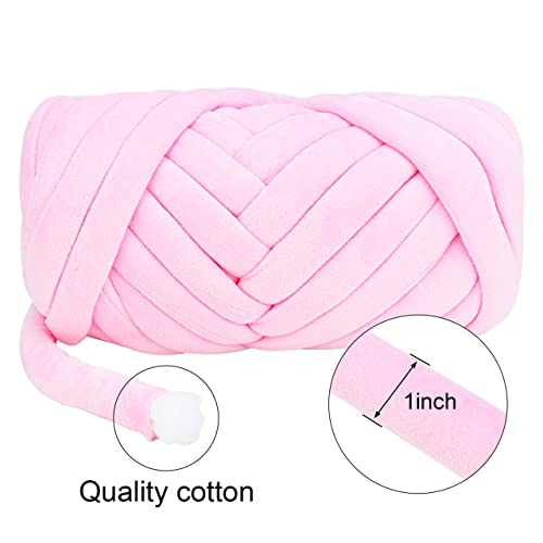 Chunky Cotton Yarn for Arm Knitting Crochet Super Saver Jumbo Giant Bulky Premier Yarn for Making Pets House Blanket - color: Orange