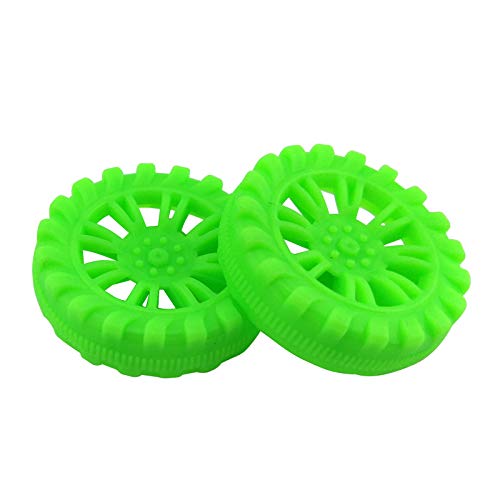 EUDAX 300 PCS 30mmx8mm Plastic Roll 2mm Dia Shaft Toys Wheel and 2mmx100mm STEM Shaft Round Rod Axles for DIY Toy RC Car Truck Boat Helicopter Model Part Building Projects (Green) - color: Green