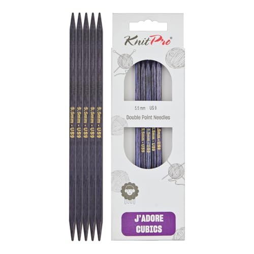 KnitPro J’Adore Cubics Double Pointed Needles 6" (15cm) | US Size 9 (5.5mm) - size: US 9 (5.5mm)