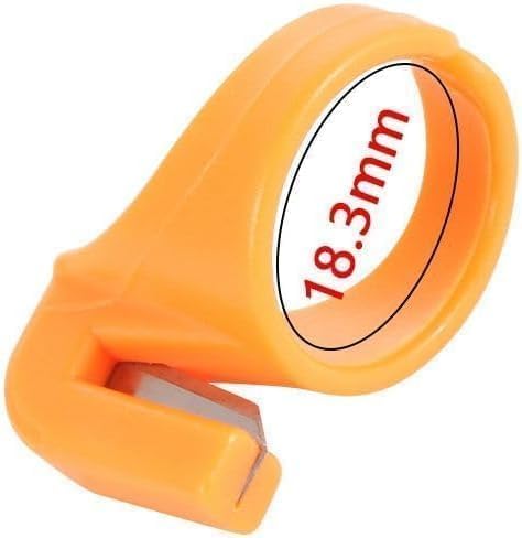 3Pcs Plastic Sewing Thimble Set with Thread Cutter, Needle Craft Ring Tools, Finger Blade Yarn Cutting Accessories for DIY Household Sewing