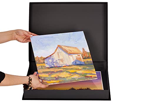 HG Art Concepts Art Photo Storage Box Eternity Archival Clamshell Box for Storing Artwork, Photos & Documents Deluxe Acid-Free Sturdy & Lined with Archival Paper - [Black - 13" x 19"] - size: 13" x 19"