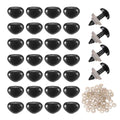 MECCANIXITY 50set 7mm Large Plastic Triangle Safety Noses Black with Washer for Crochet Stuffed Animal Doll Craft Puppet Plush Toy Bear - color: Black, size: 7mm