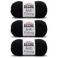 Soft DailyKnit DK Yarn, 100% Anti-Pilling Acrylic for Knitting Crocheting, Light Weight #3 (3.52 oz / 274 Yds) 3 Skeins - Black - color: Black, size: 3 SKEINS