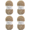4 Skein Faux Fur Yarn 284 Yards - Super Bulky Soft Fluffy Eyelash Yarn for Knitting & Crocheting (Each Skein 100g/3.5oz) Amigurumi Hat Scarf - Dark Brown - color: Dark brown