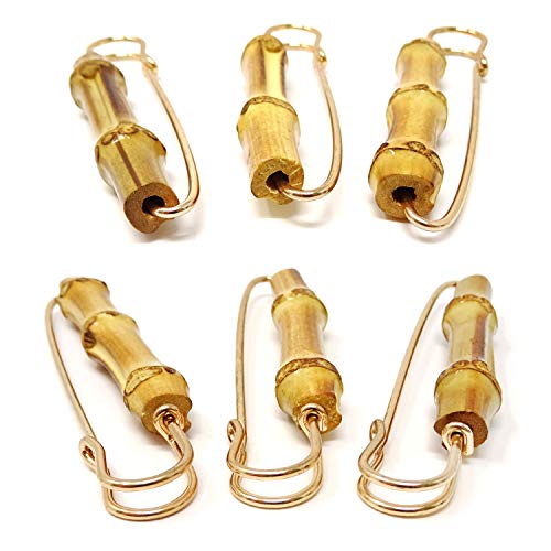 Honbay 3PCS Retro Bamboo Brooch Extra Large Safety Pins for Sweaters, Shawls, Collars, Dresses and Most Clothes