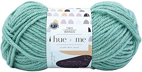 Lion Brand Yarn Hue & Me 617-172 Sea Glass | 3 Skeins, Same Dye Lot, Project Bag, CYC #5 Bulky-Chunky, 80% Acrylic-20% Wool, Ideal for Crochet, Knitting Chunky Blankets - color: 617-172-Sea Glass