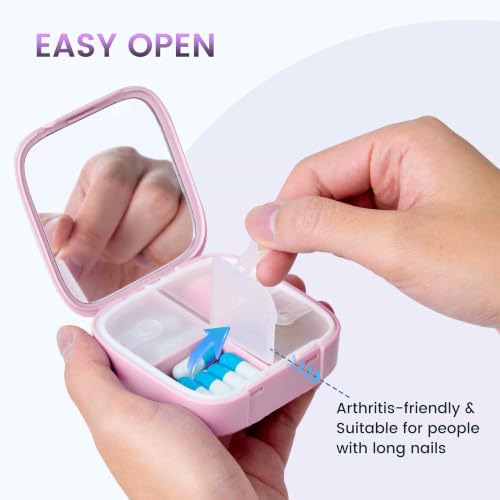 Betife Premium Pill Organizer 2 Times a Day (Pink) - color: Pink