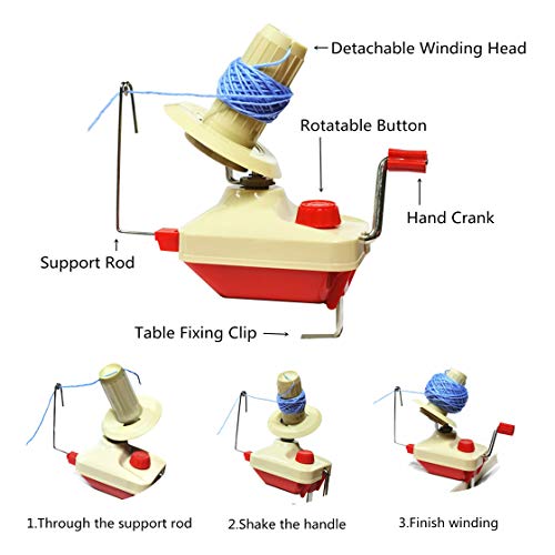 Knewmart Yarn Ball Winder for Knitting Crocheting, Portable Craft Yarn Winder