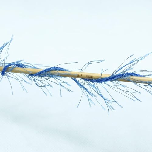 Premium Eyelash Fun Fur Yarn - Ultra Soft Fuzzy Faux Fur Novelty Thread for Knitting & Crochet | Chunky Multi Color Craft Supplies - 3.53 Oz (100g), 165 Yrds (150m) (1Skein, Blue) - color: Blue