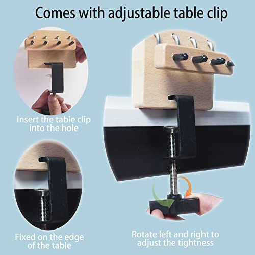 Fringe Twister for Quickly Twisting, 4 Clips Wood Cord Maker Tool, Yarn Fringe Twister for Weaving, Tassel/Rope Making Machine