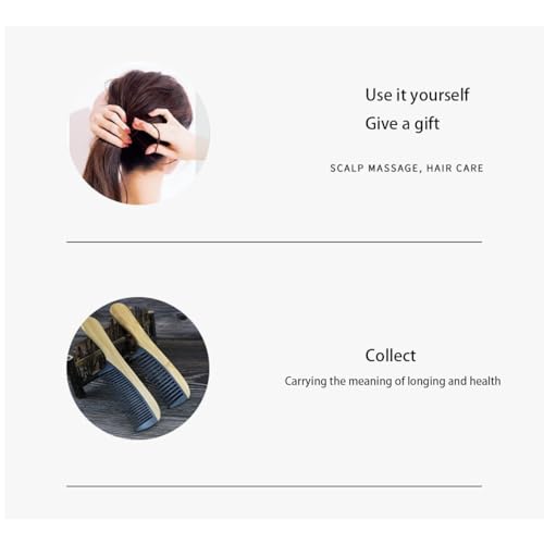 Natural Bakelite Wood Comb for Scalp Massage & Hair Care - Eco-Friendly Bamboo Wood Comb with Ergonomic Handle, Gift for Family & Friends (6.1 Inch, Black)(MediumA1) - size: MediumA1