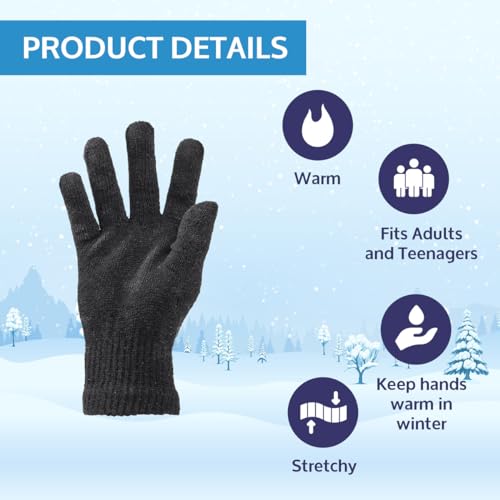 Yacht & Smith Winter Beanies & Gloves Wholesale Bulk Cold Weather Unisex Hat & Glove - color: 24 Sets: 24 Hats + 24 Gloves Adult