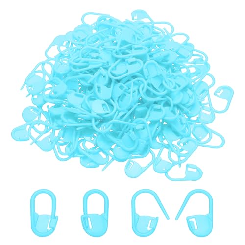 PATIKIL Crochet Stitch Markers, 200Pcs Plastic Knitting Markers Needle Pin Locking Stitch Marker for Sewing Crocheting DIY Craft, Light Blue - color: Light Blue
