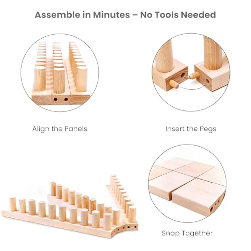 Badiman Chunky Yarn Blanket Loom, Beginner Friendly, Portable, Home Decor Sturdy Weaving Loom Adjustable Size Gift, A - color: A Total Length 46" (No Tools Needed)