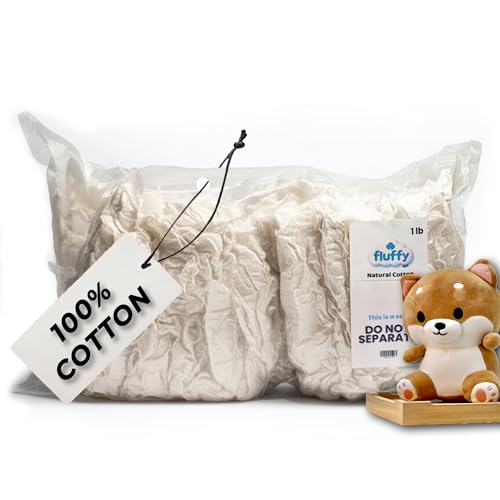 Fluffy Cotton Stuffing 1 lb, Soft Fill for Crafts, Pillows & Toys | Soft cotton stuffing 1 lb ideal for pillows, plush toys, cushions, sewing projects, crafts and DIY home décor creations.