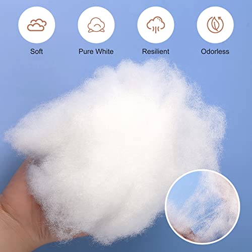 300g/10.58OZ Premium Polyester Fiber, Fiber Fill Stuffing, White High Resilience Fill Fiber for Stuffed Animal Crafts, Pillow Filling and Fiberfill DIY Dolls - size: 300g