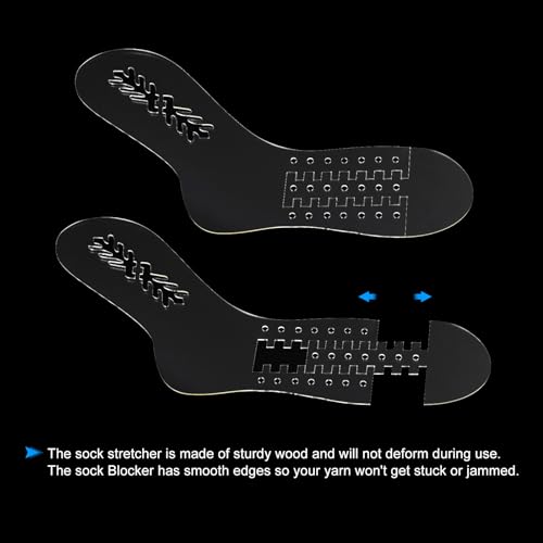 PATIKIL Sock Blocker, 1 Pair Adjustable Socks Blocker Acrylic Stretcher Large Small Funny DIY for Knitting Crochet Socks