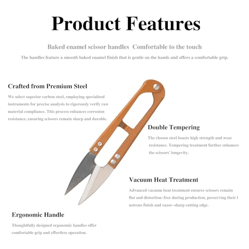 4 Pack 4.1-Inch High Carbon Steel Mini Sewing Scissors - Precision Craft Snips for Trimming Leaves, Sewing, Knitting, DIY Crafts & More