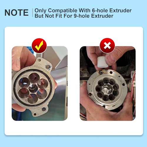 Ice Maker Auger Bushing Compatible with Opal Nugget Ice Maker 1.0 & 2.0 (6-Hole Extruder), Food-Grade Acetal Replacement Bushing to Fix Screeching Grinding Noise & Black Residue in Tank