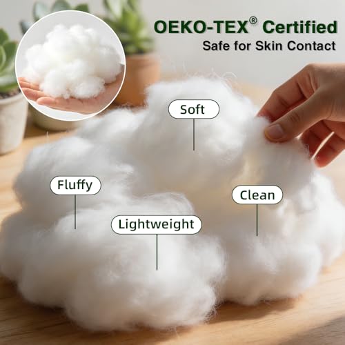 2.5lb/40oz Premium Polyfill Stuffing, Fluffy Pillow Stuffing for Pillows, Crochet Toys, Stuffed Animals, Couch Cushions, Cloud Decorations & DIY Crafts, Machine-Washable Polyester Fiber Fill