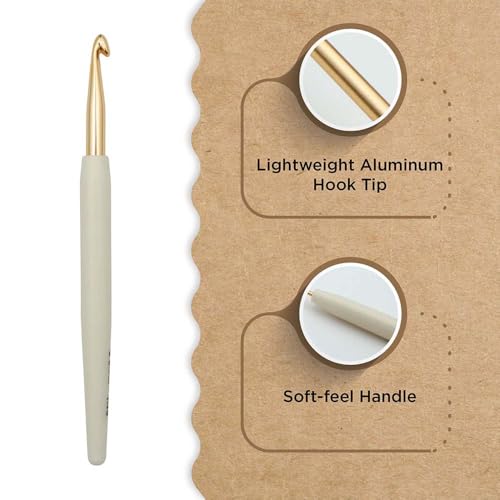 Knitter’s Pride Pearl Single-Ended Aluminum Crochet Hook - 6.50mm - size: 6.50 mm